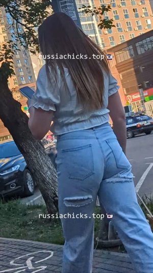 nice girl with small ass on street