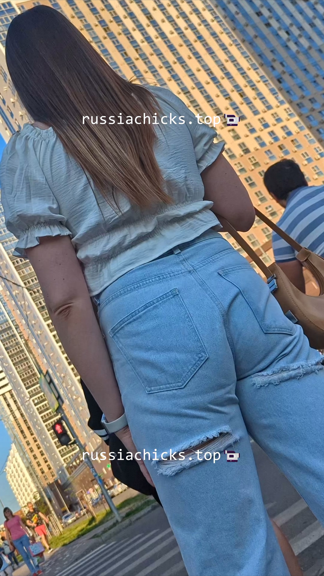 nice girl with small ass on street