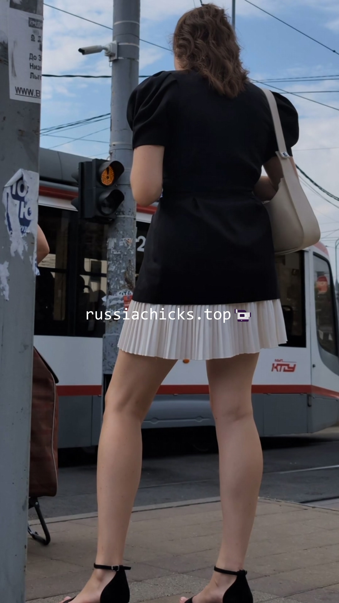 upskirts at sexy chick in tram