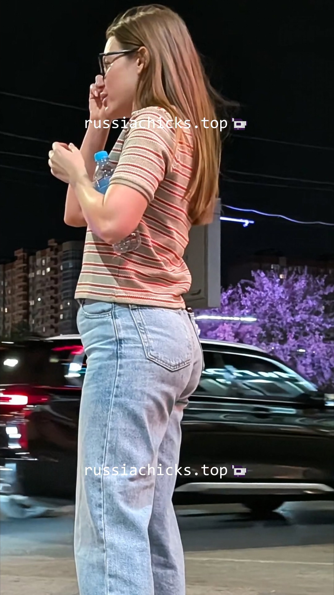 nice girl in jeans and her ass