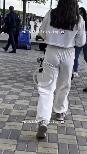 nice ass girl in white pants